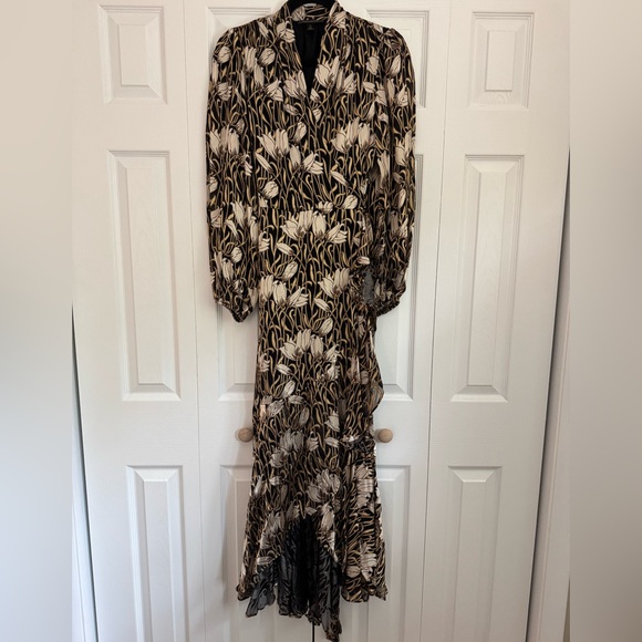 Banana Republic Fiori Ruffle Wrap Dress Size M - Picture 5 of 11